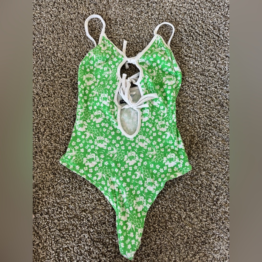 Urban Outfitters Green and White Patterned Apparel